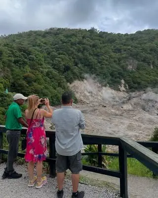 Guests on a guided nature trail in St. Lucia